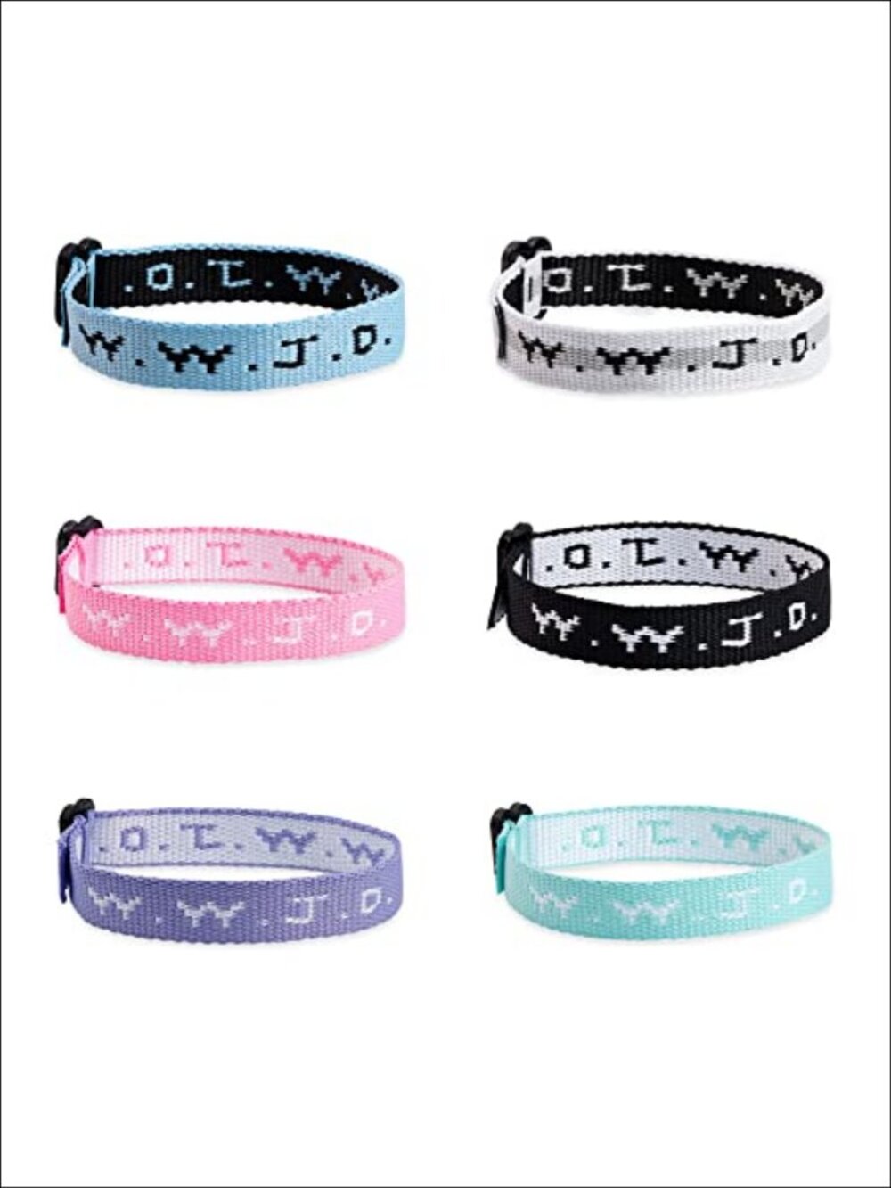 WWJD Bracelet Pack Adjustable Religious Strand Bracelets Set